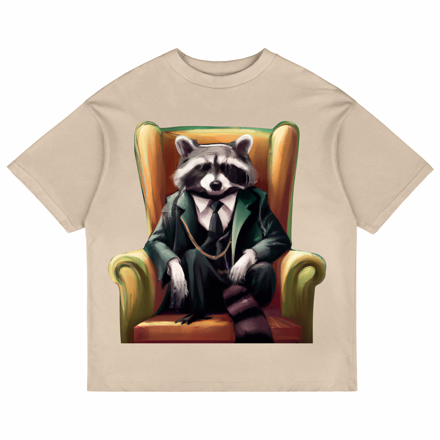 Boss Raccoon Beige Oversized T-Shirt