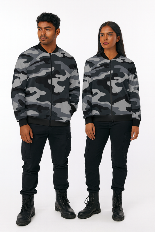 Arctic Camo Unisex Bomber Jacket